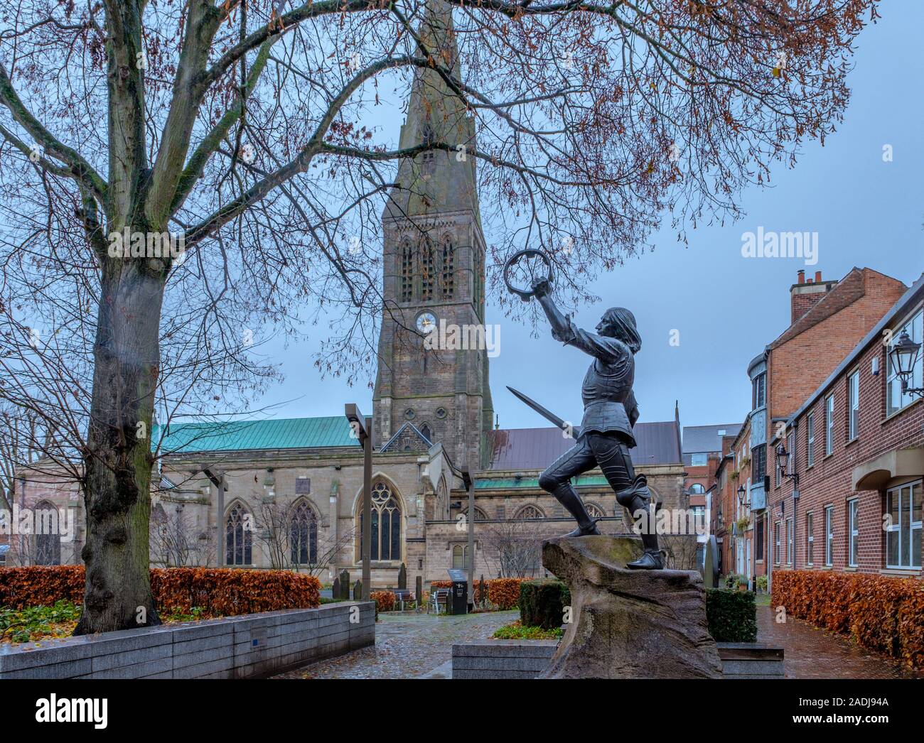 Statue of King Richard lll outside Leicester Cathedral. Stock Photo