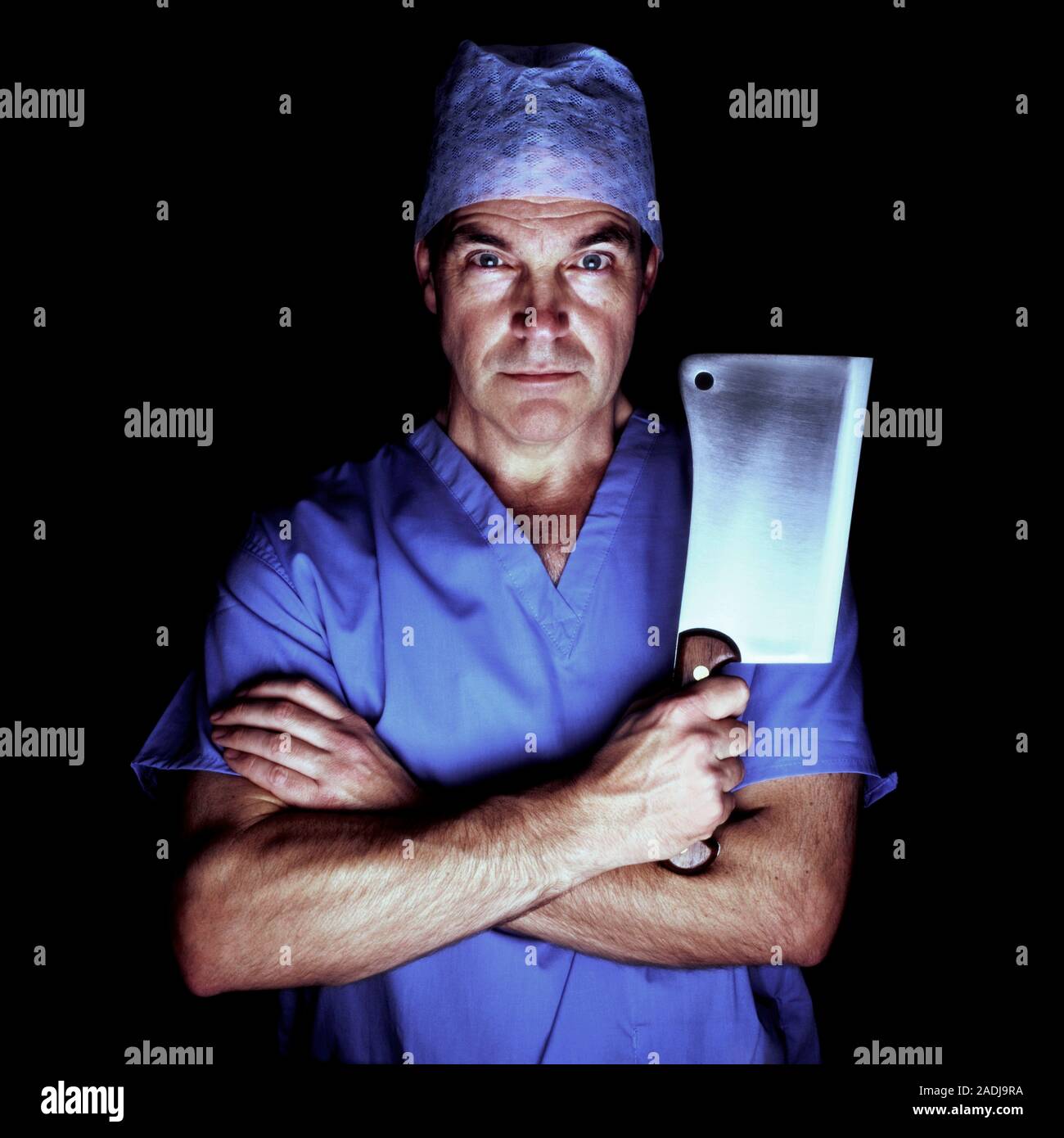 Surgeon as a butcher. Conceptual image of a surgeon as a butcher ...