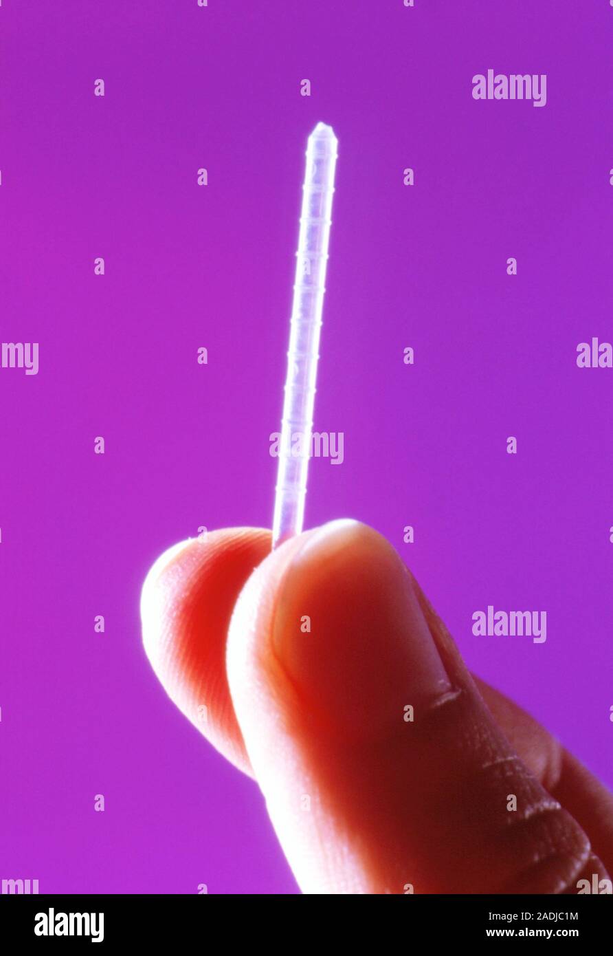 Orthopaedic nail. Fingers hold a smart" nail used in orthopaedic