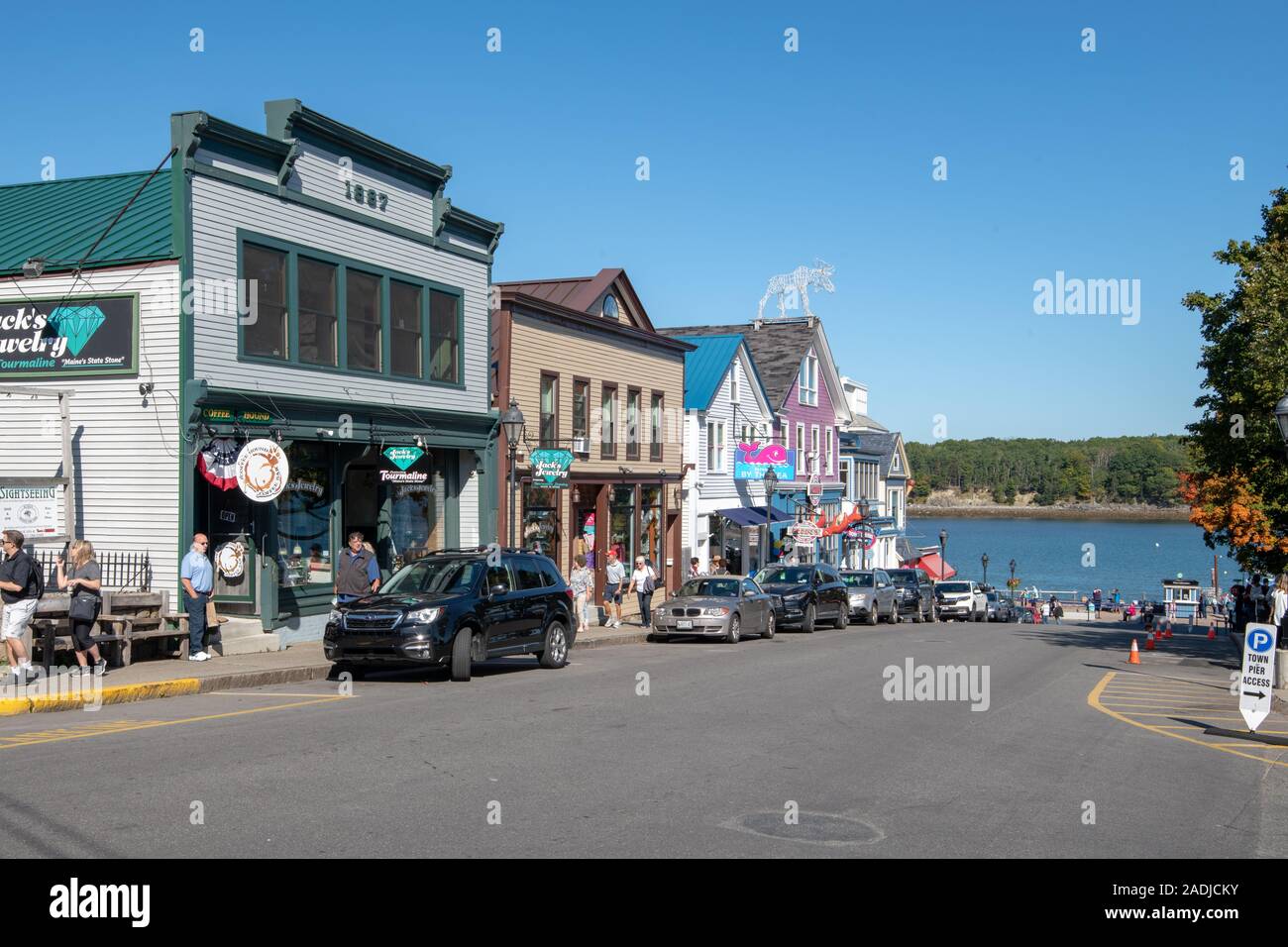 Main Street, Bar Harbor, Maine, USA Stock Photo