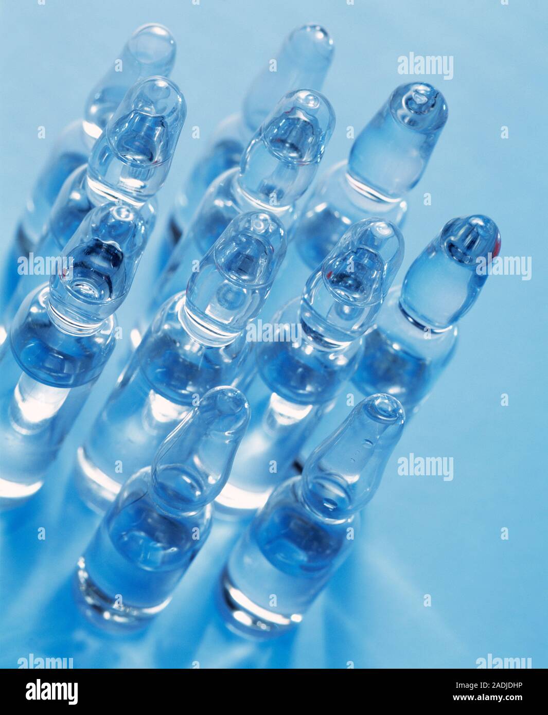 Drug ampoules. Glass ampoules containing a solution of a drug. An