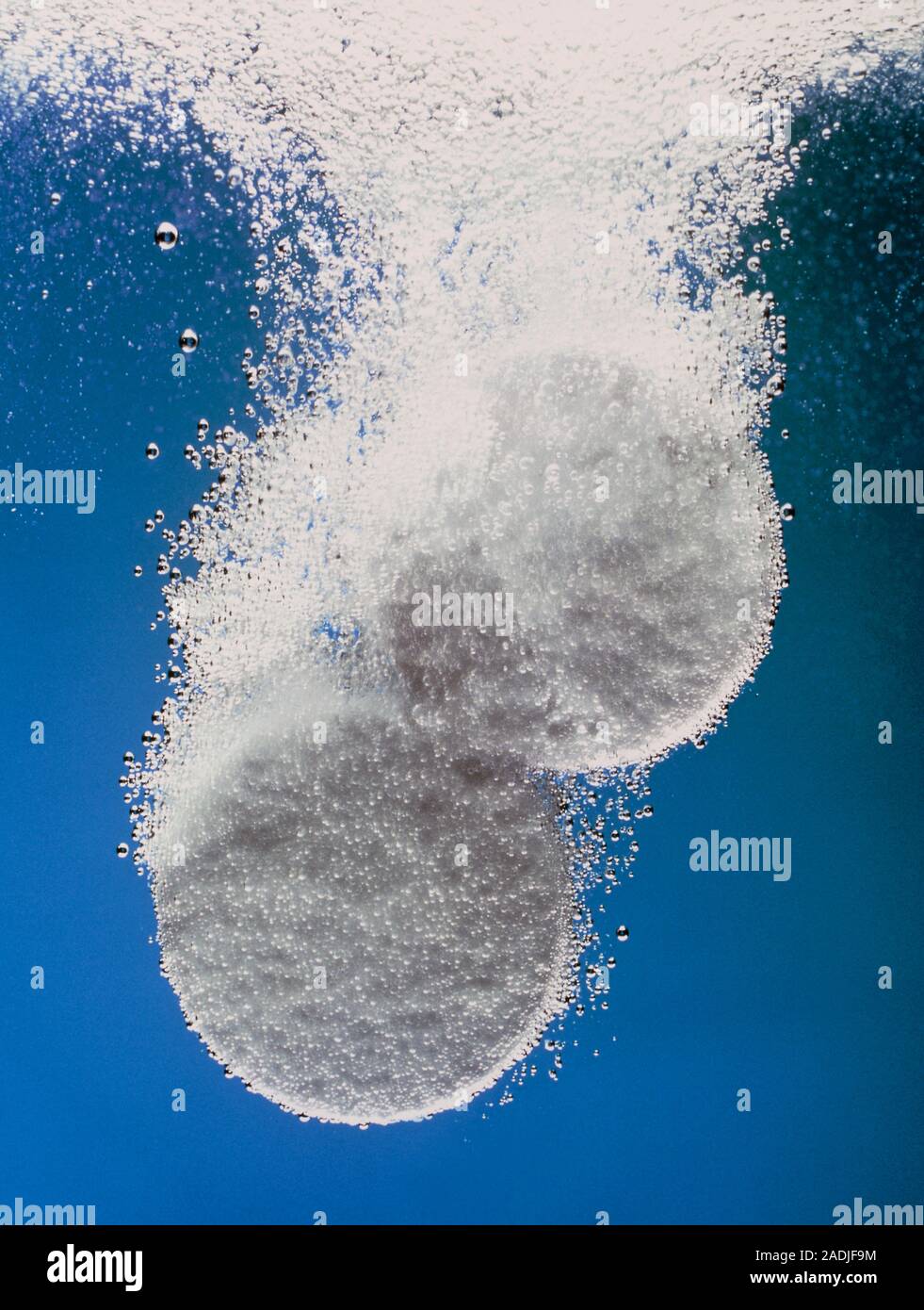 Indigestion tablets. Indigestion tablets effervescing as they dissolve