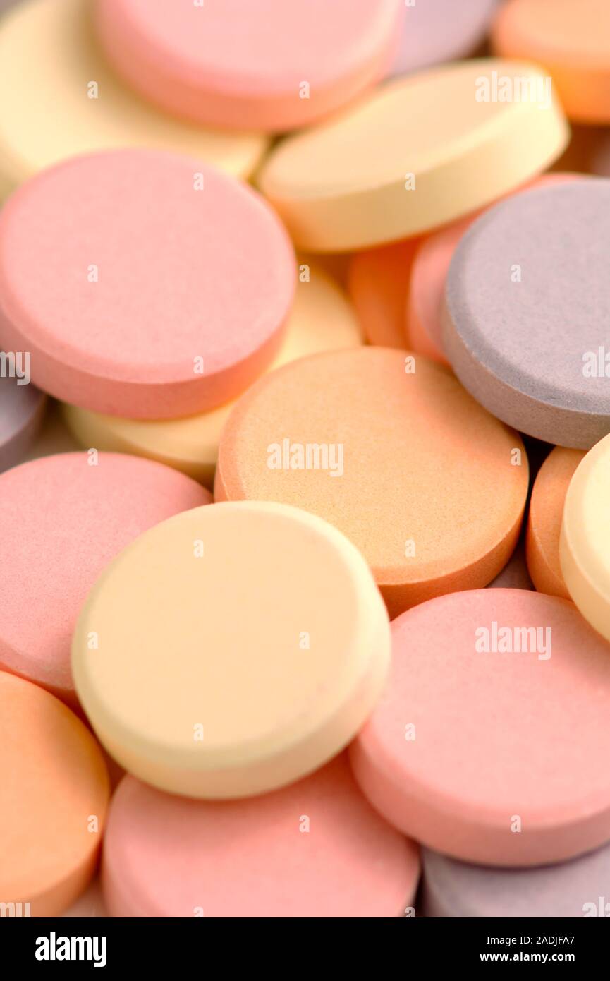 Antacid tablets (Calcium carbonate 500mg) in assorted fruits flavours