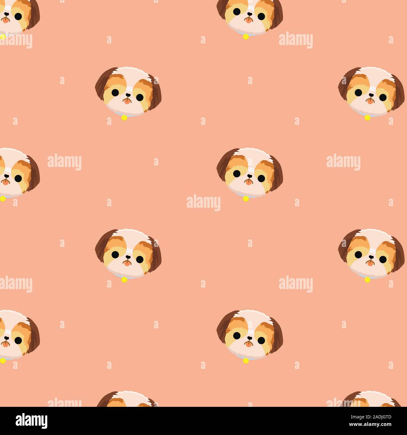 Vector cartoon character shih tzu dog pattern for design Stock Vector ...