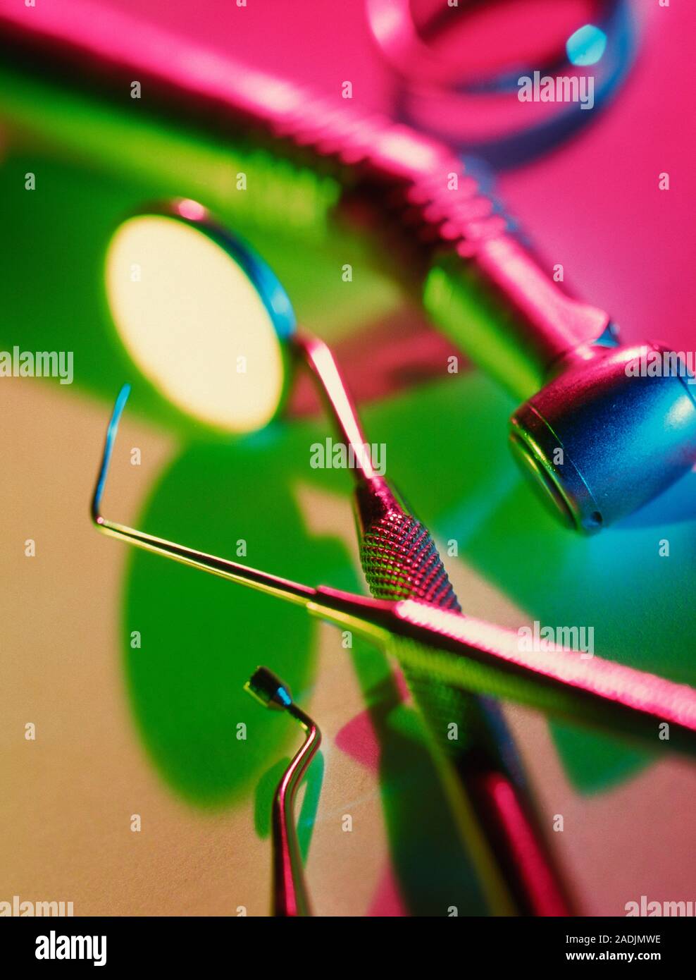 Dentistry equipment. Selection of instruments used in a dental surgery