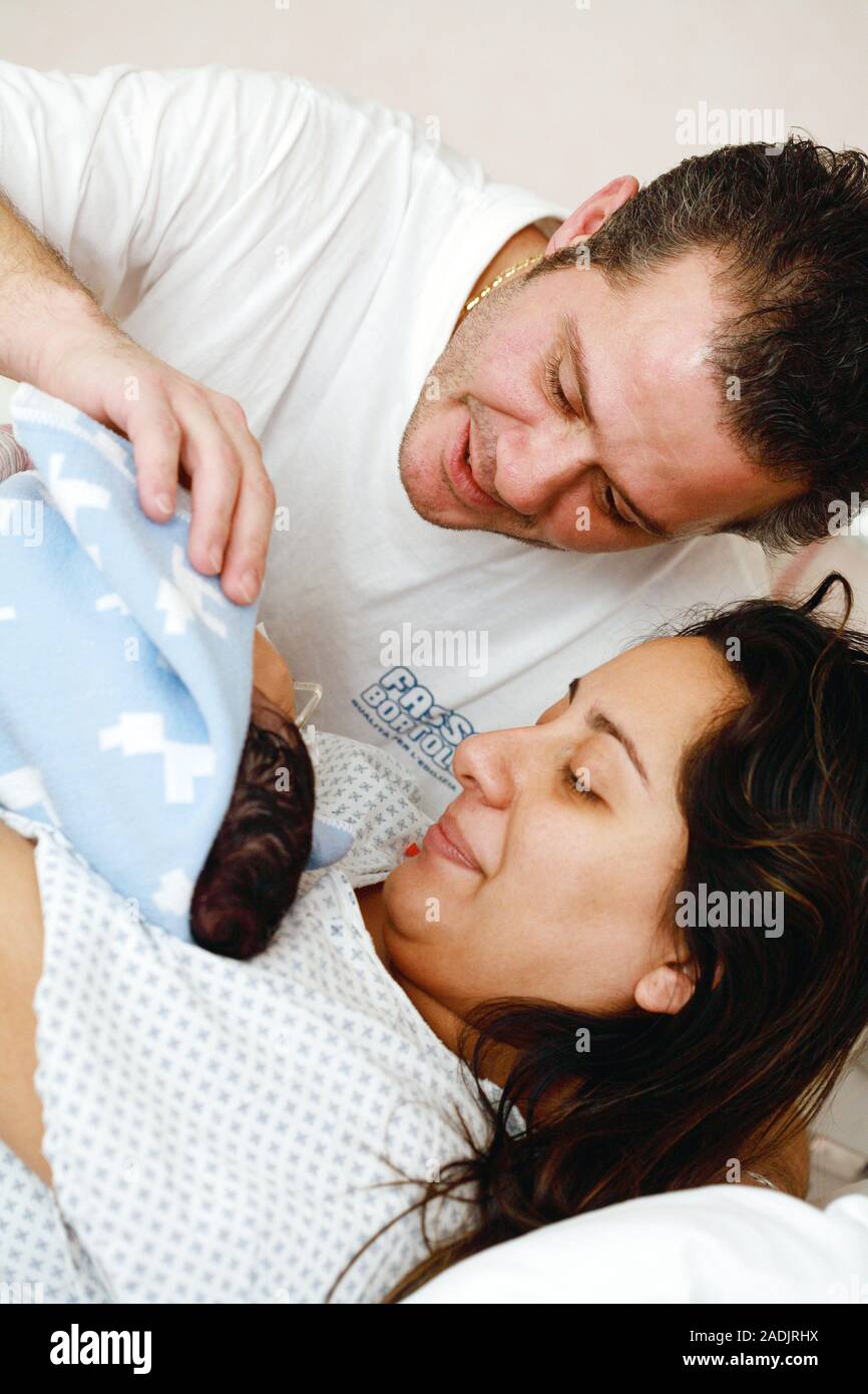 Parents and newborn baby Stock Photo - Alamy