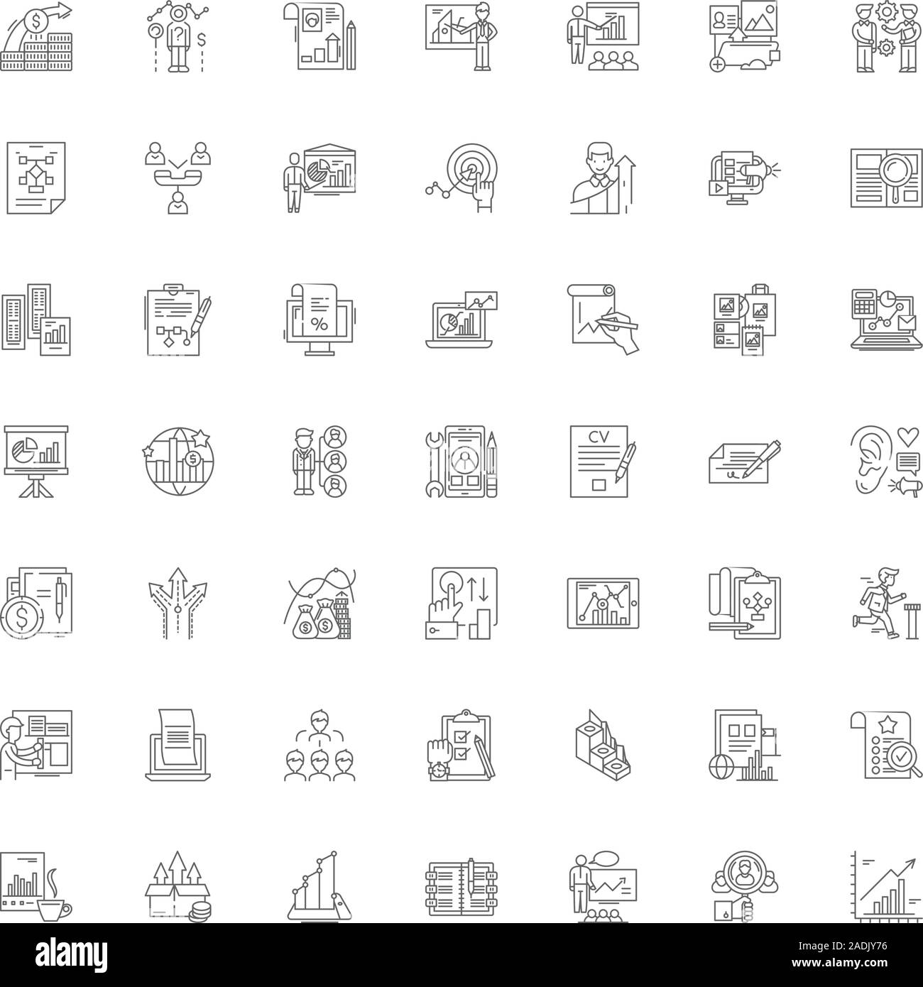 Data analysis line icons, signs, symbols vector, linear illustration ...