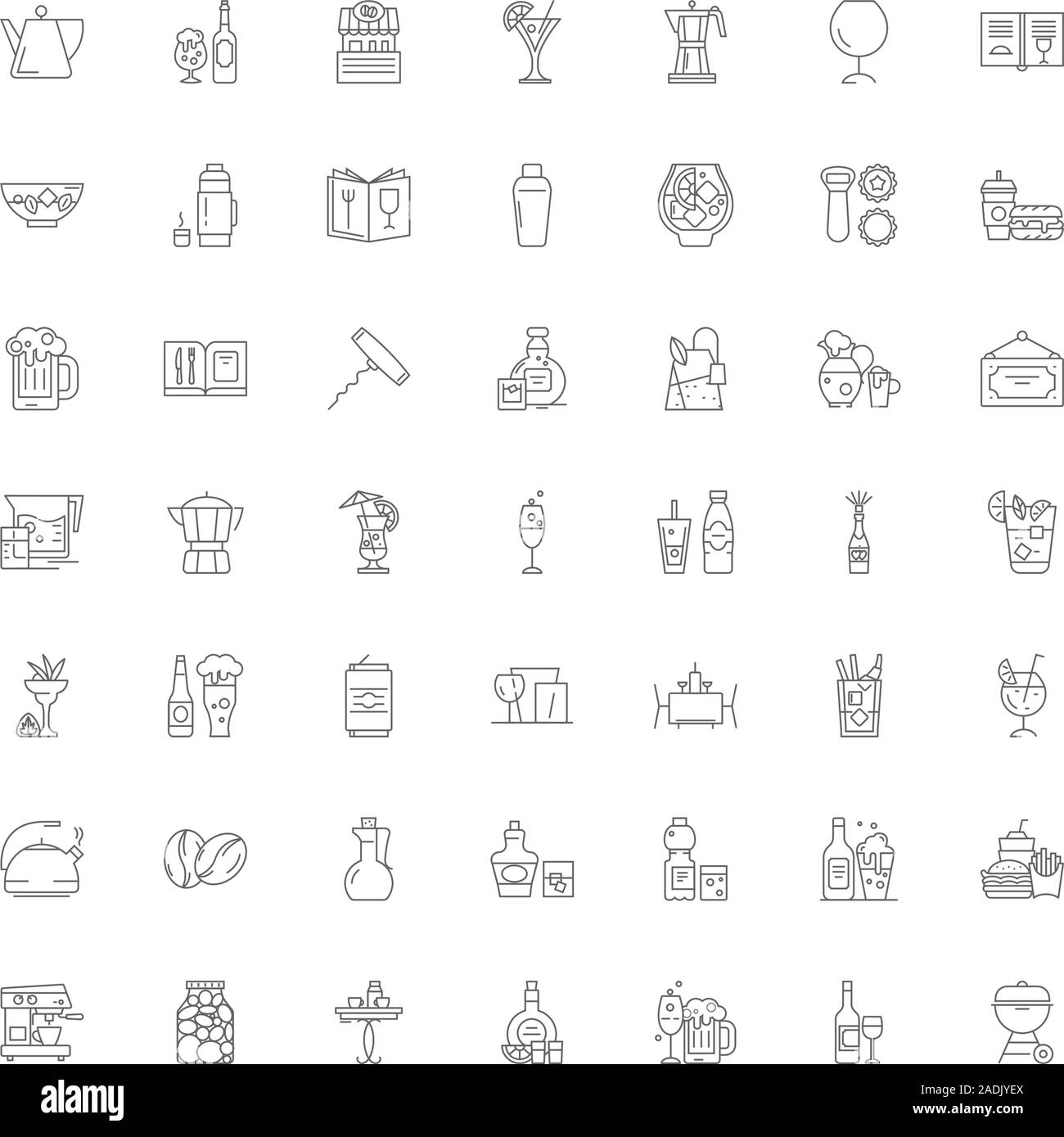 Drinking line icons, signs, symbols vector, linear illustration set ...