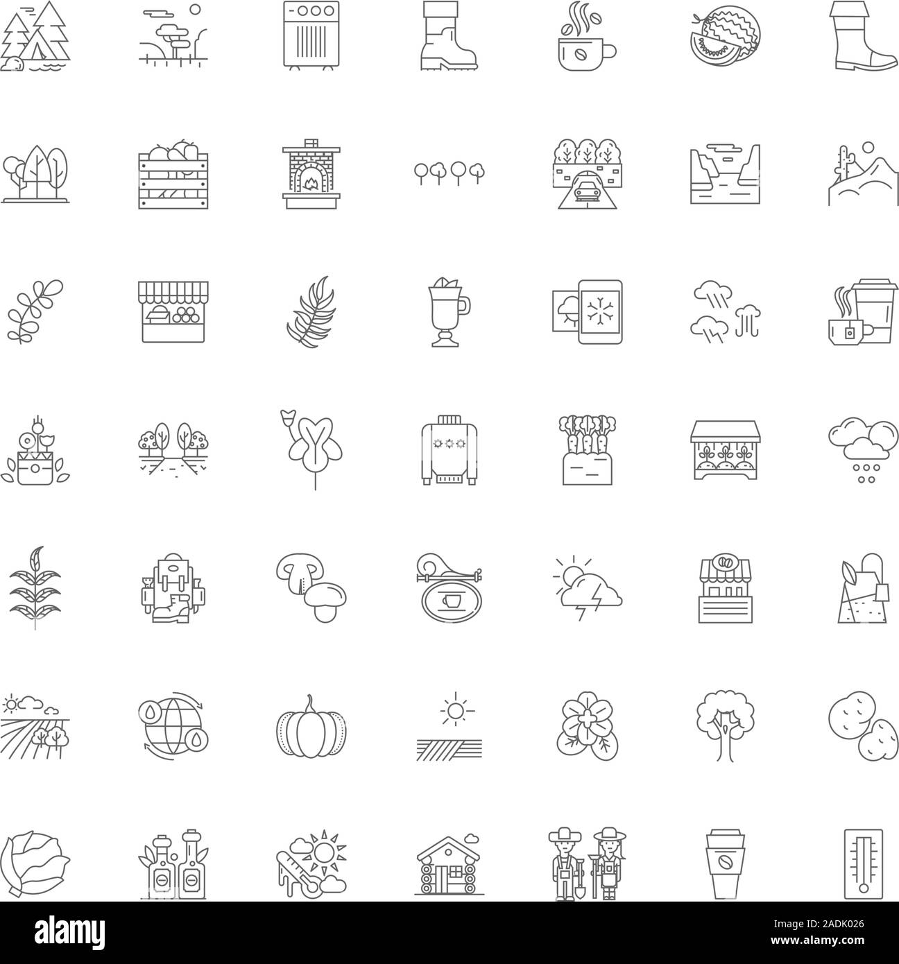 Autumn season line icons, signs, symbols vector, linear illustration ...
