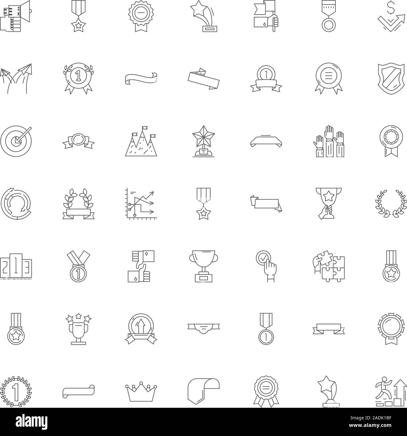 Victory line icons, signs, symbols vector, linear illustration set ...