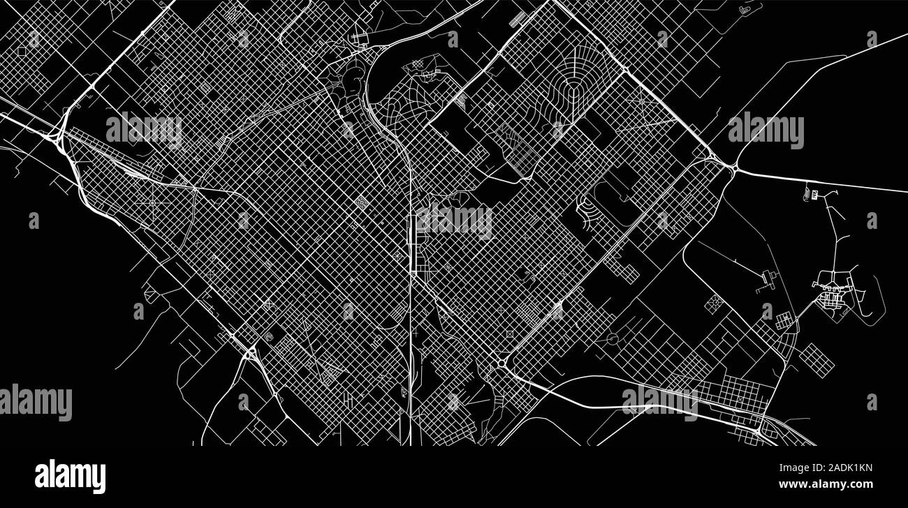 Urban vector city map of Bahia Blanca, Argentina Stock Vector