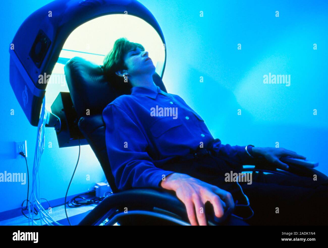 Napping chair. View of a patient awake in a napping chair, during sleep