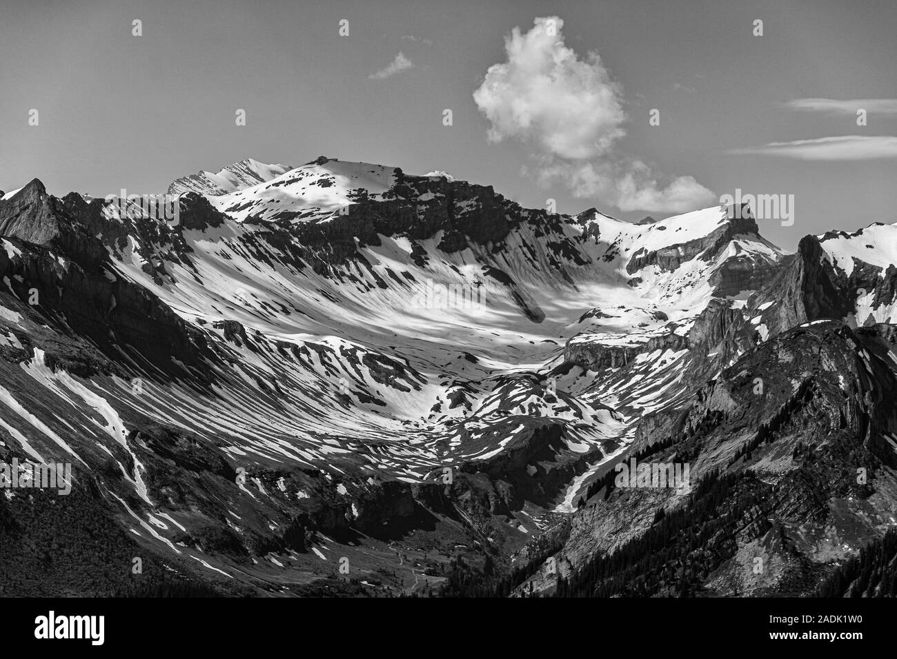 Hiking the swiss alps Black and White Stock Photos & Images - Alamy