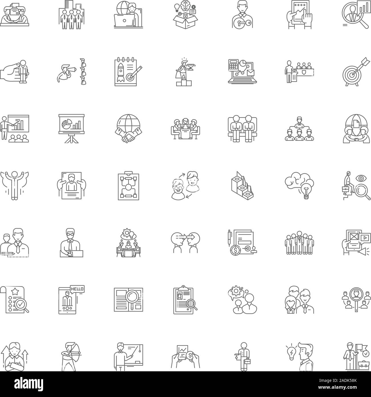Tutor line icons, signs, symbols vector, linear illustration set Stock ...