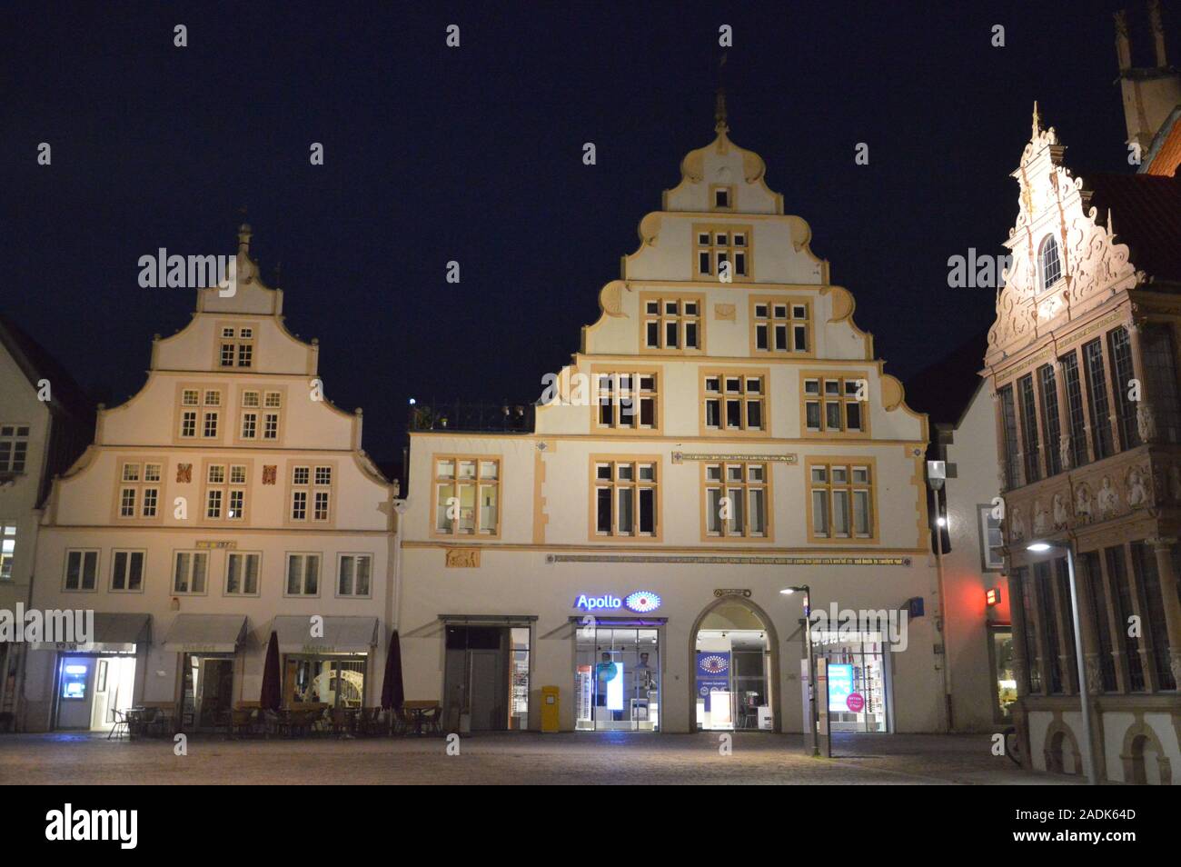 Old Town Lemgo at Night Stock Photo