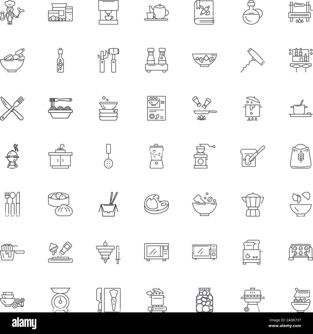 Cooking class line icons, signs, symbols vector, linear illustration ...