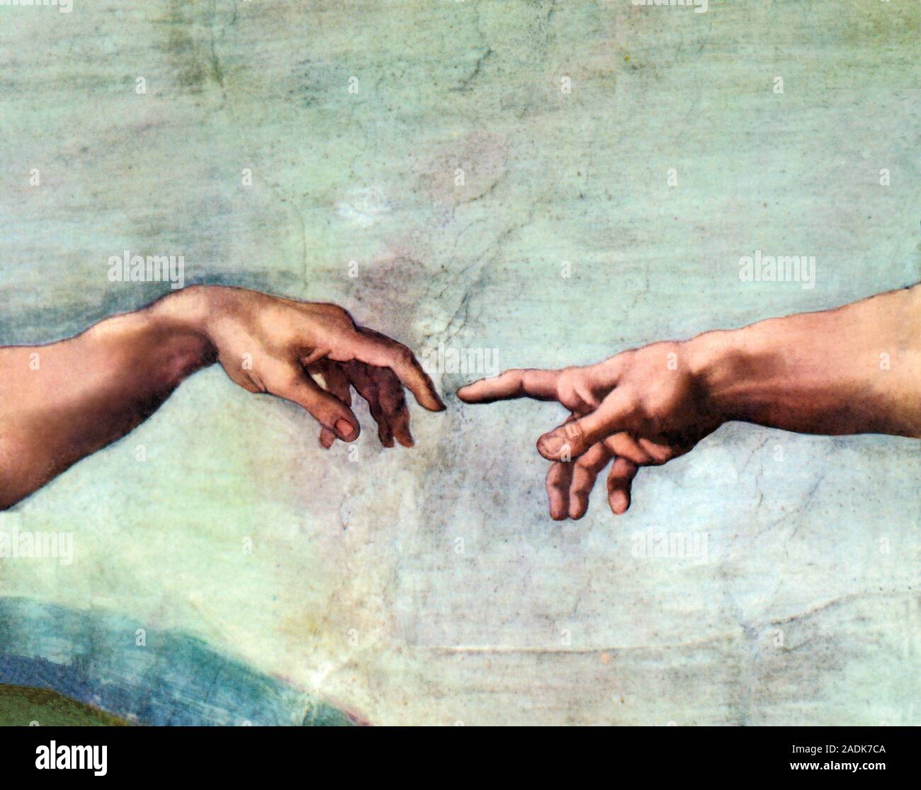 Человек соприкасается с искусством с самого рождения. Микеланджело Сотворение Адама. Возрождение Адама Микеланджело руки. Картина Микеланджело руки тянутся друг. Картины Ренессанс Сотворение Адама.