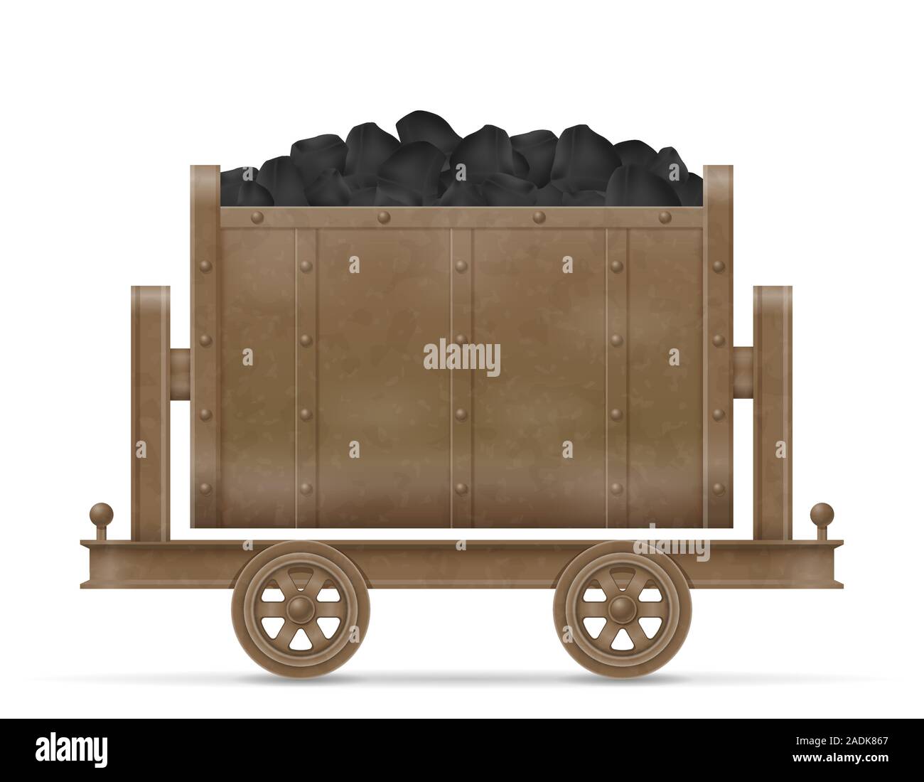 mining trolley cart vector illustration isolated on white background Stock Vector