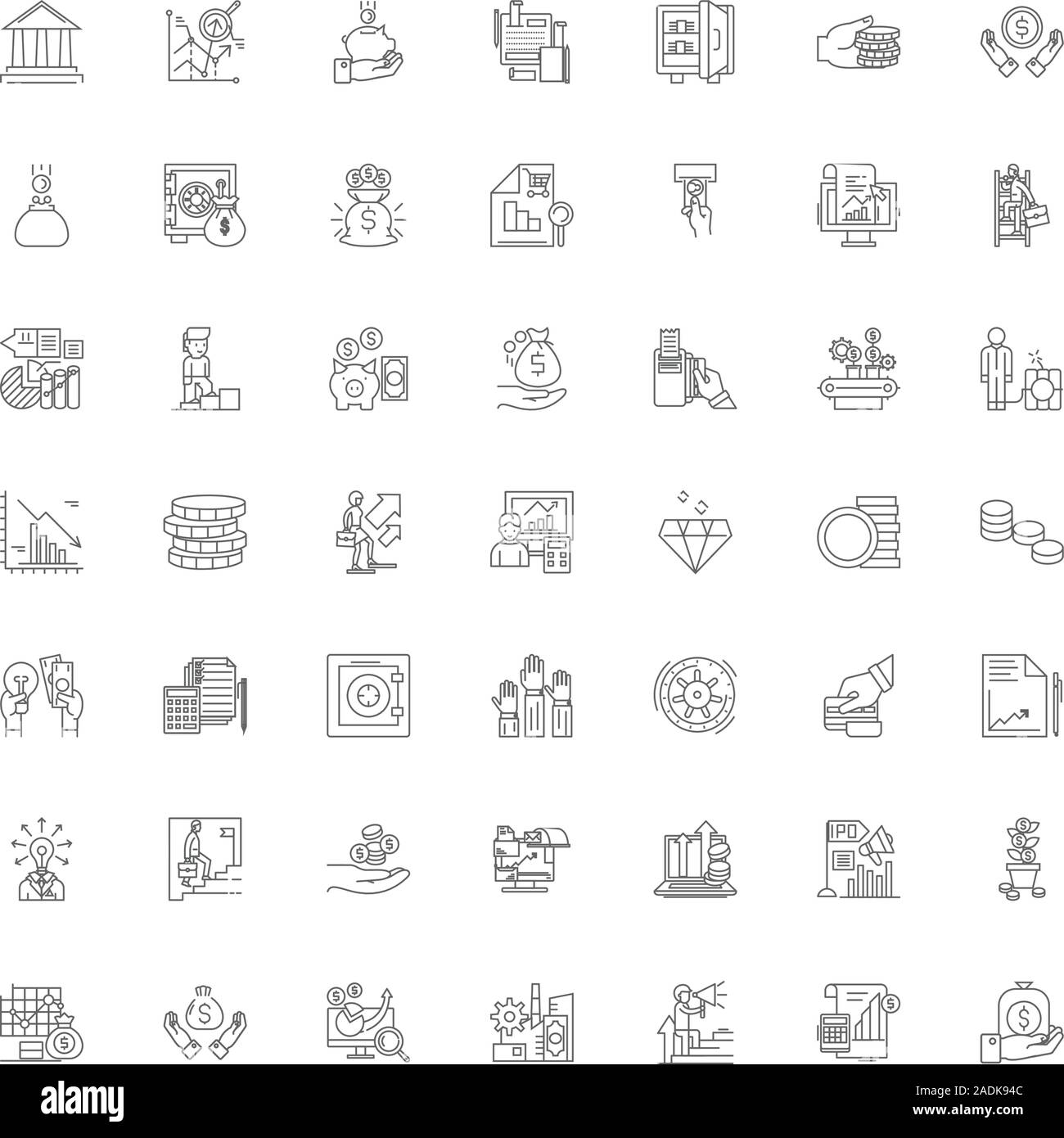 Economics and statistics line icons, signs, symbols vector, linear ...