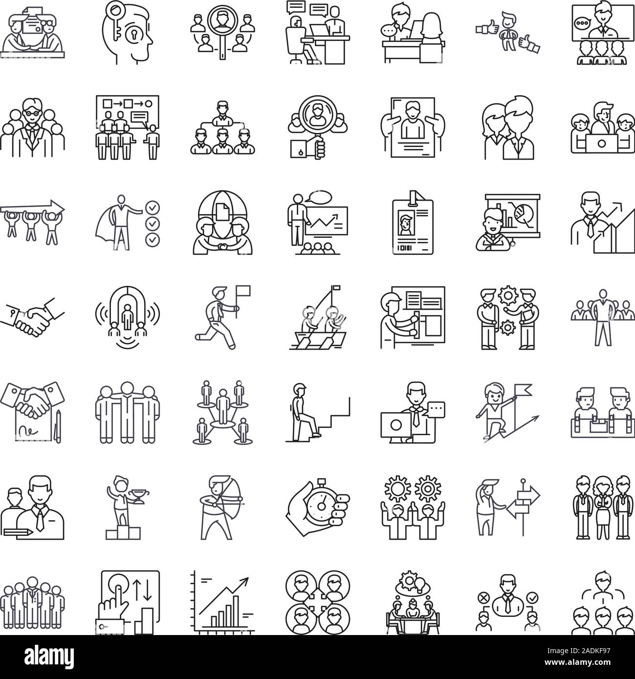 Human resources line icons, signs, symbols vector, linear illustration ...