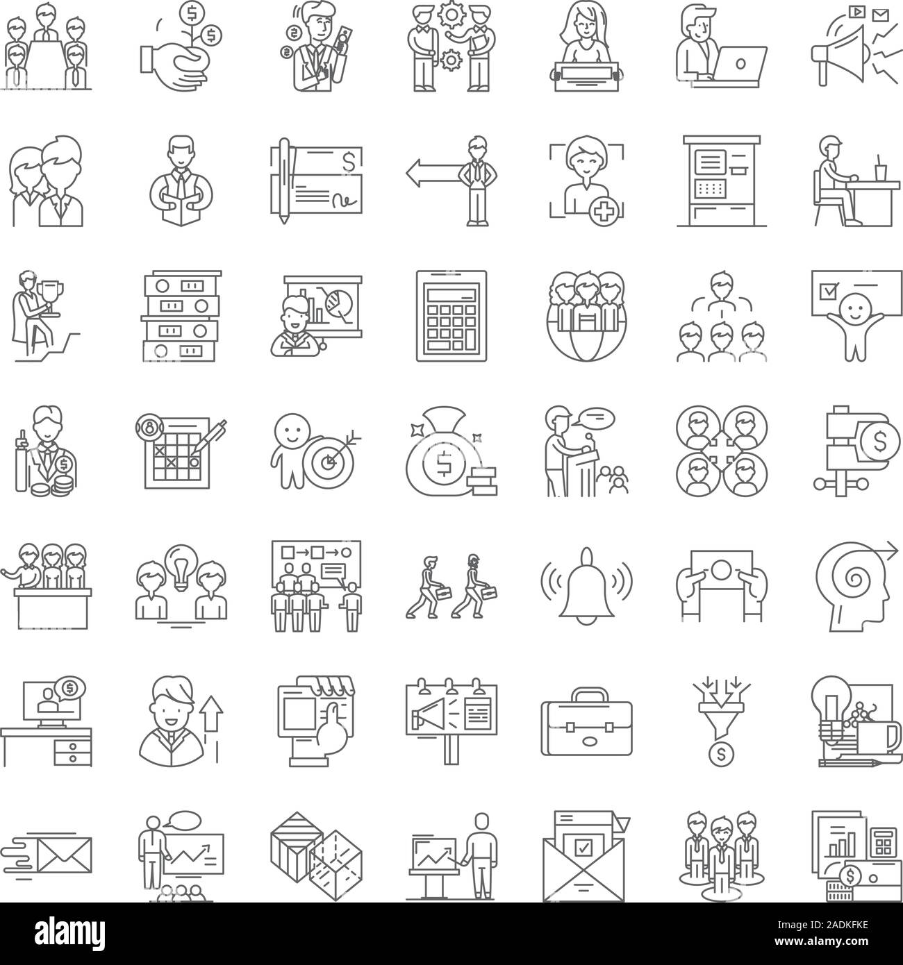 Investment portfolio line icons, signs, symbols vector, linear ...