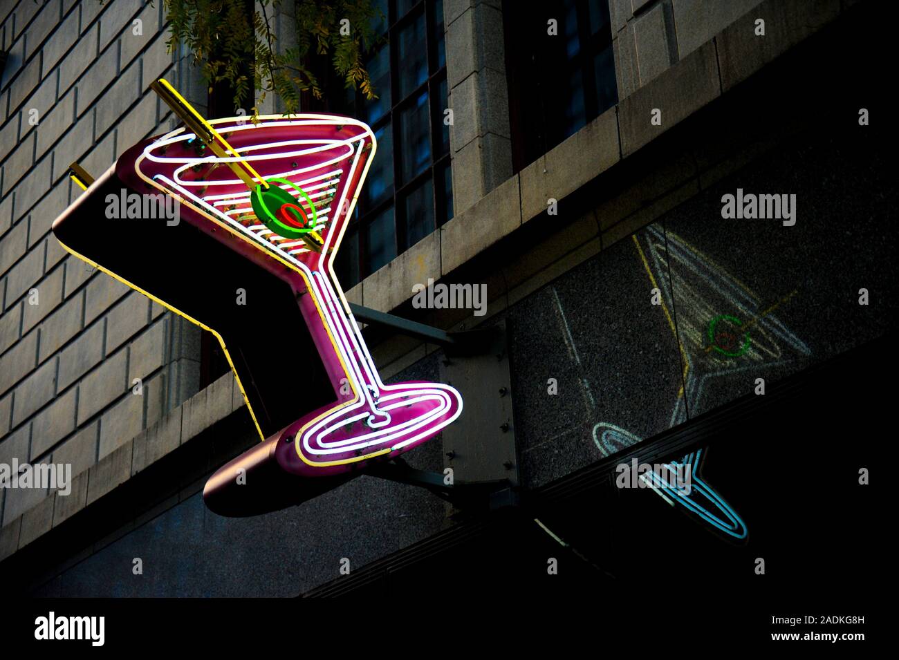 Neon martini glass Stock Photo Alamy
