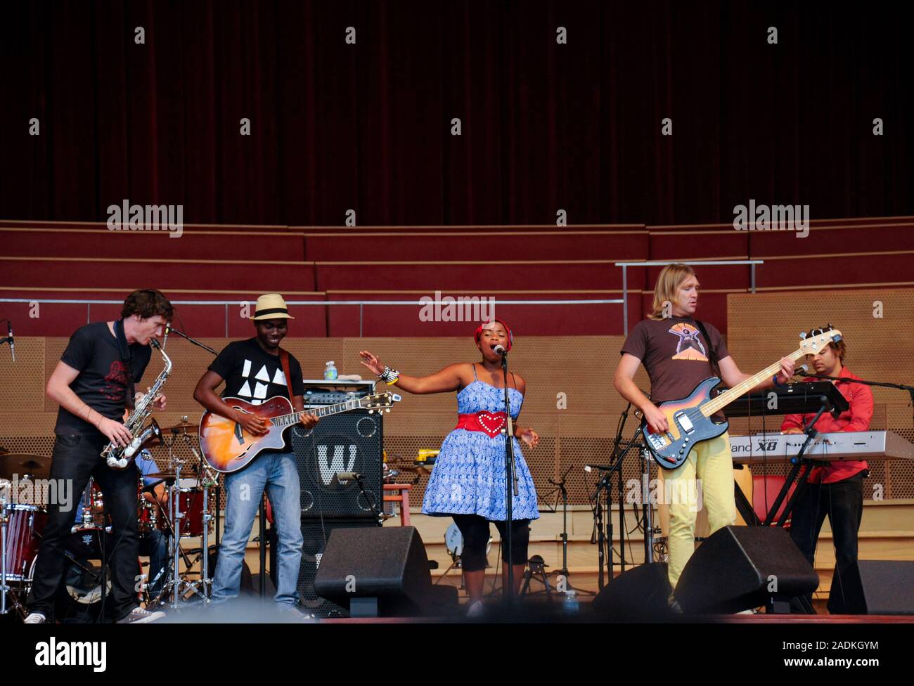 South African band Freshlyground performing on stage at Pritzker