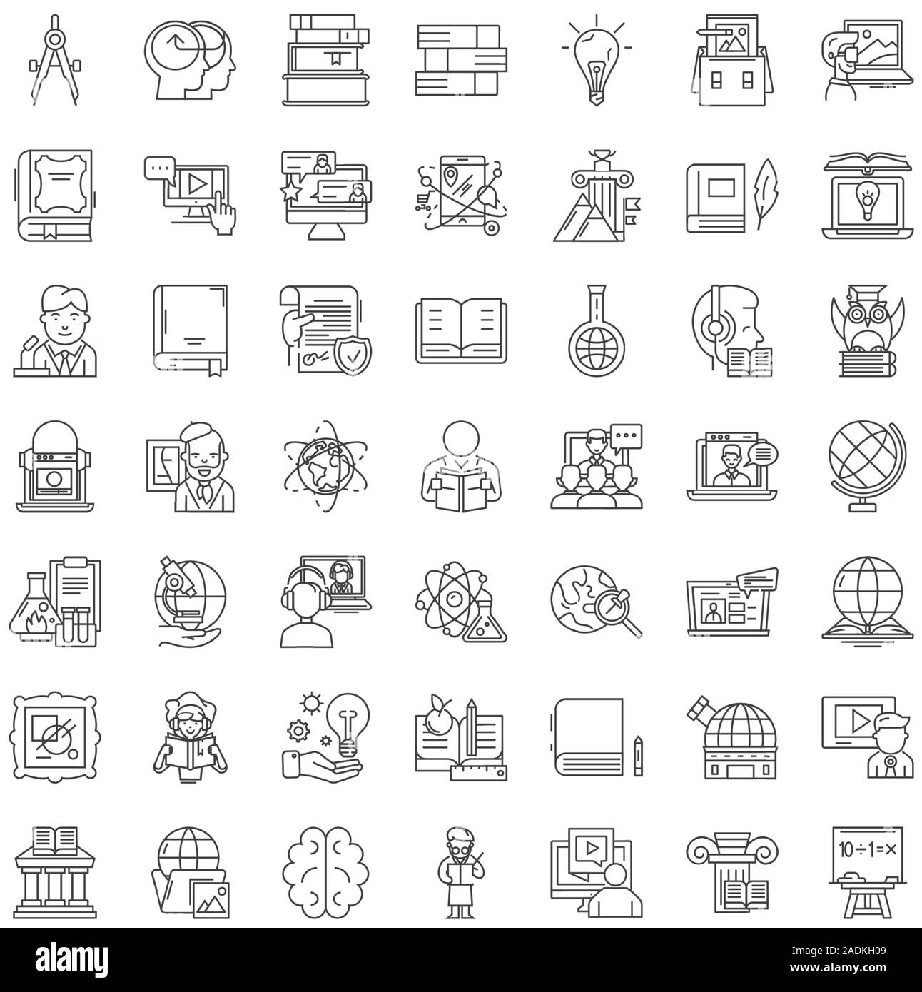 Knowledge line icons, signs, symbols vector, linear illustration set ...