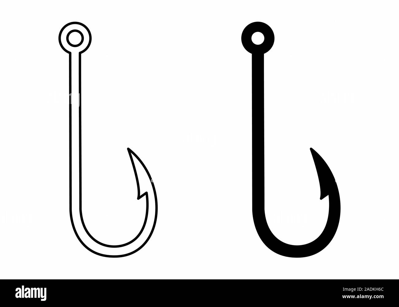Fish hook icons Stock Vector Image & Art - Alamy