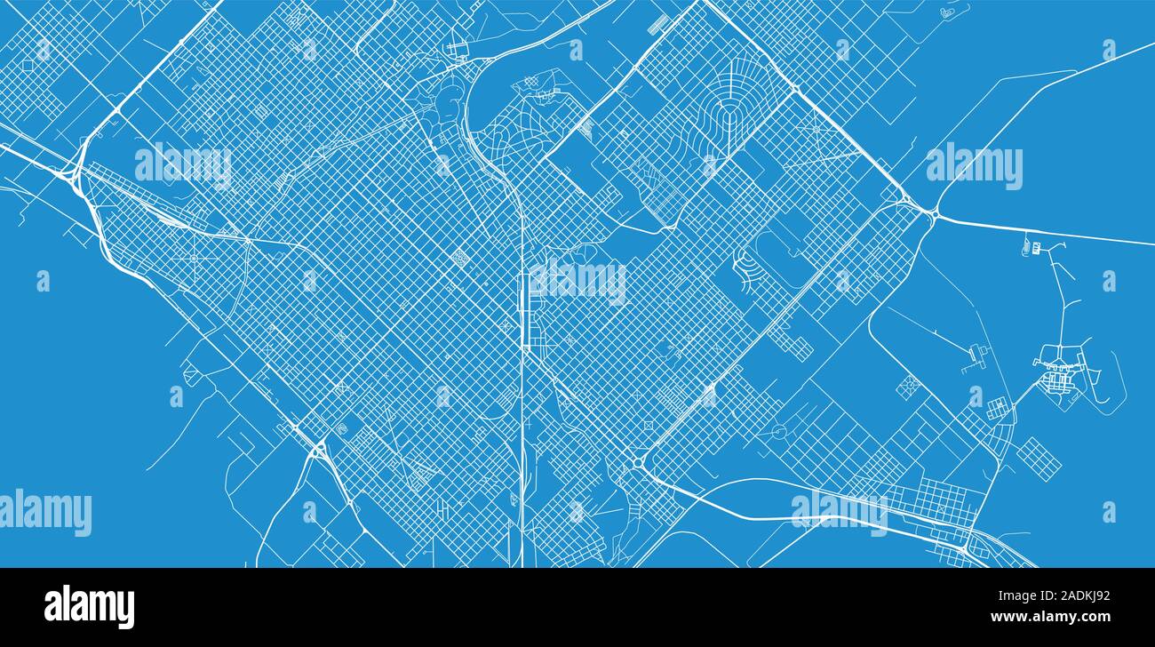 Urban vector city map of Bahia Blanca, Argentina Stock Vector