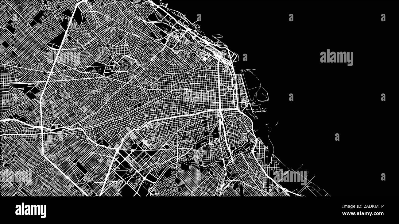 Urban Vector City Map Of Buenos Aires, Argentina Stock Vector Image & Art -  Alamy