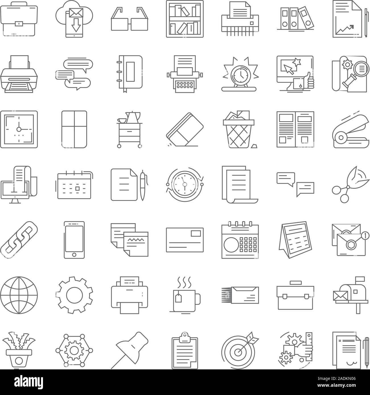 Office supplies linear icons, signs, symbols vector line illustration ...