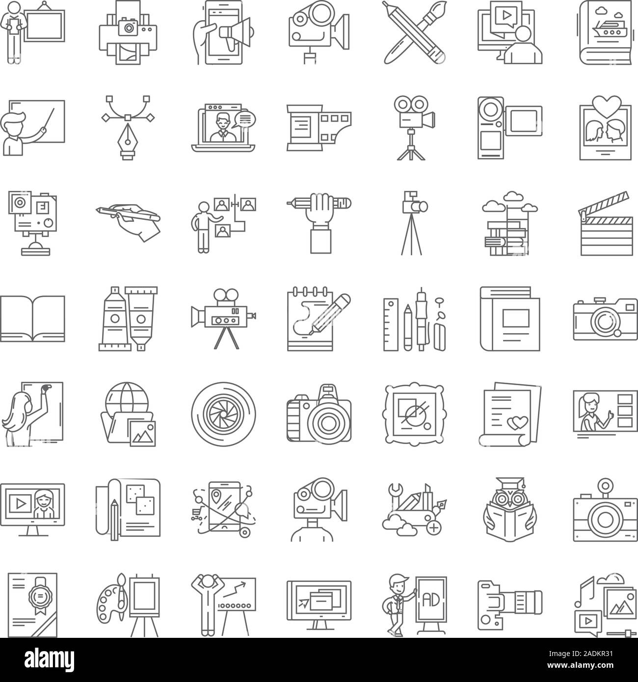 Portfolio linear icons, signs, symbols vector line illustration set ...