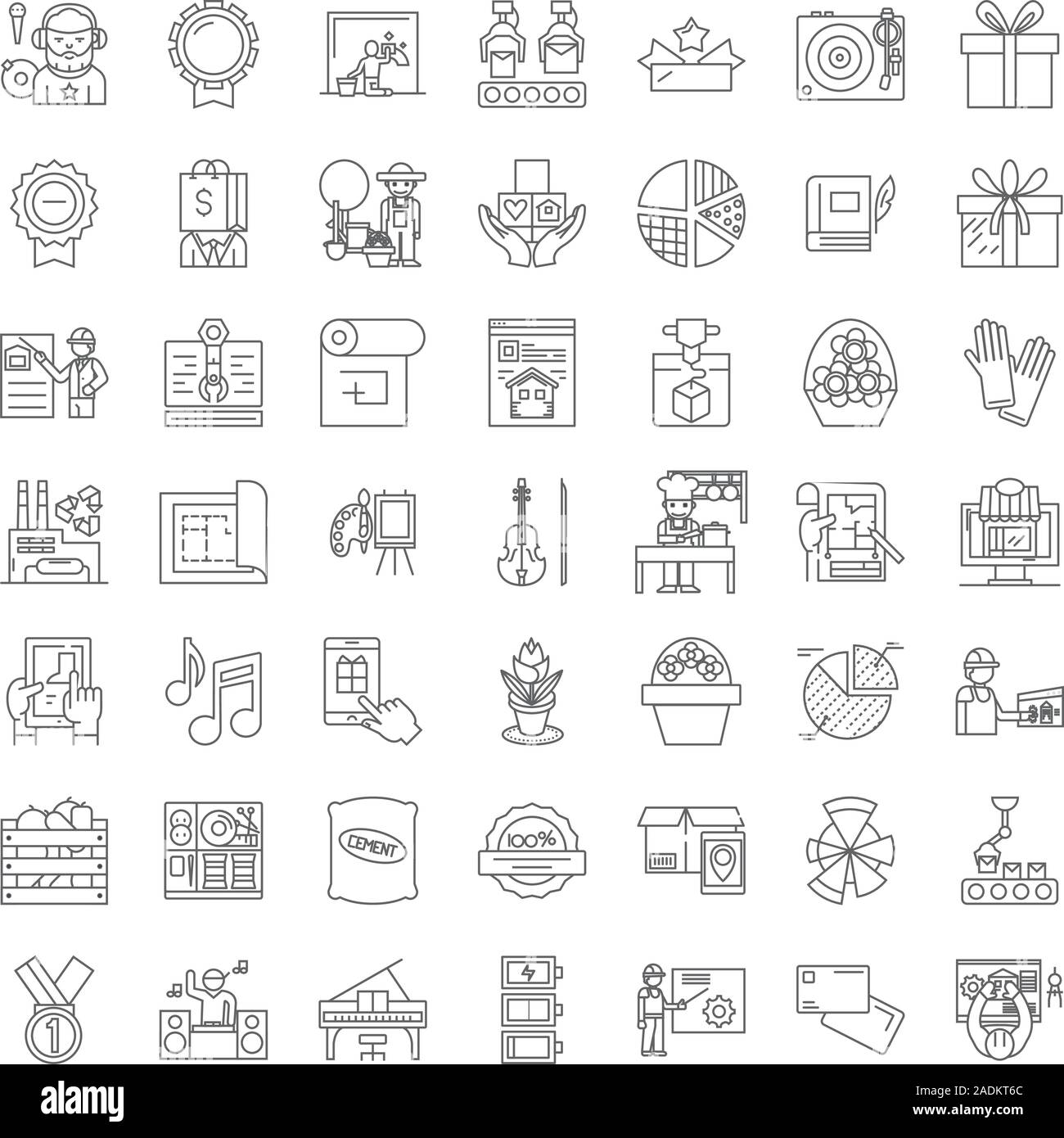 Quality linear icons, signs, symbols vector line illustration set Stock ...