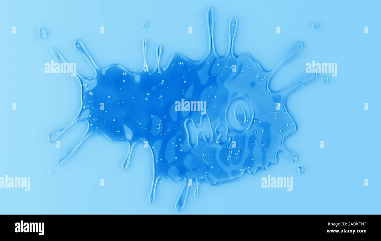 Creative, 3d concept of shapes made of water Stock Photo