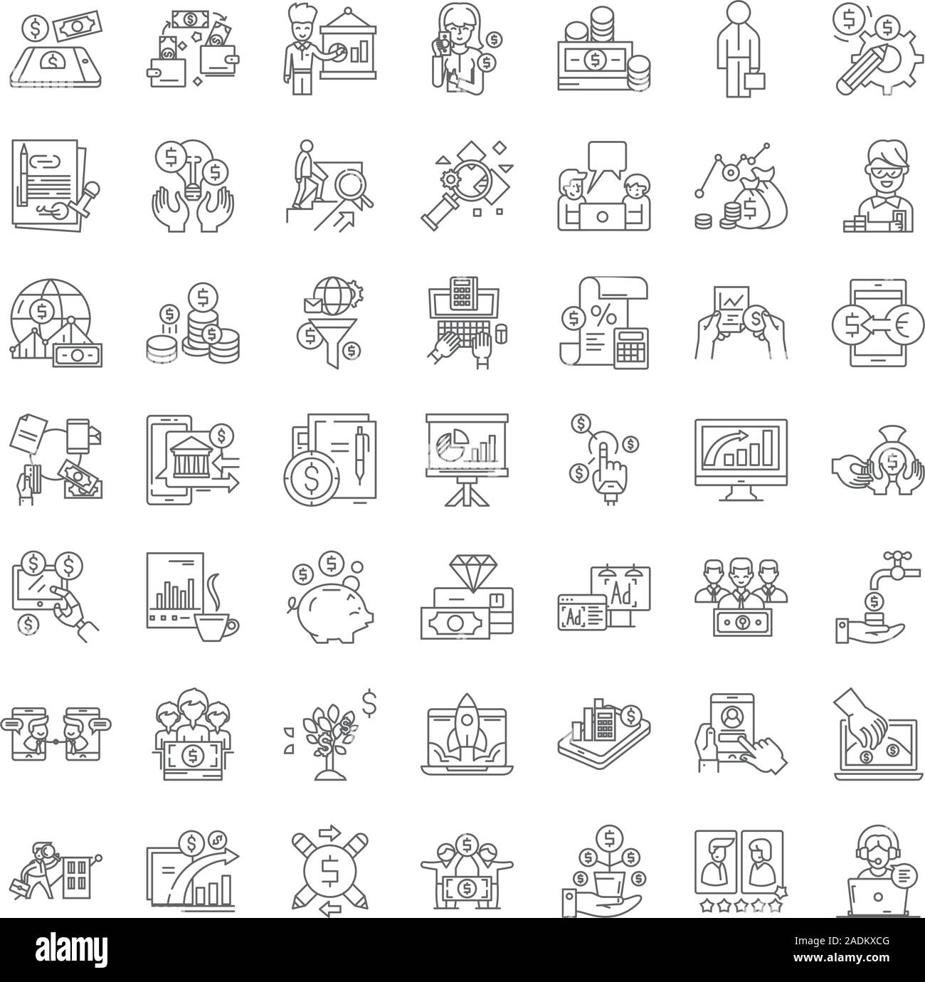 Small business linear icons, signs, symbols vector line illustration ...