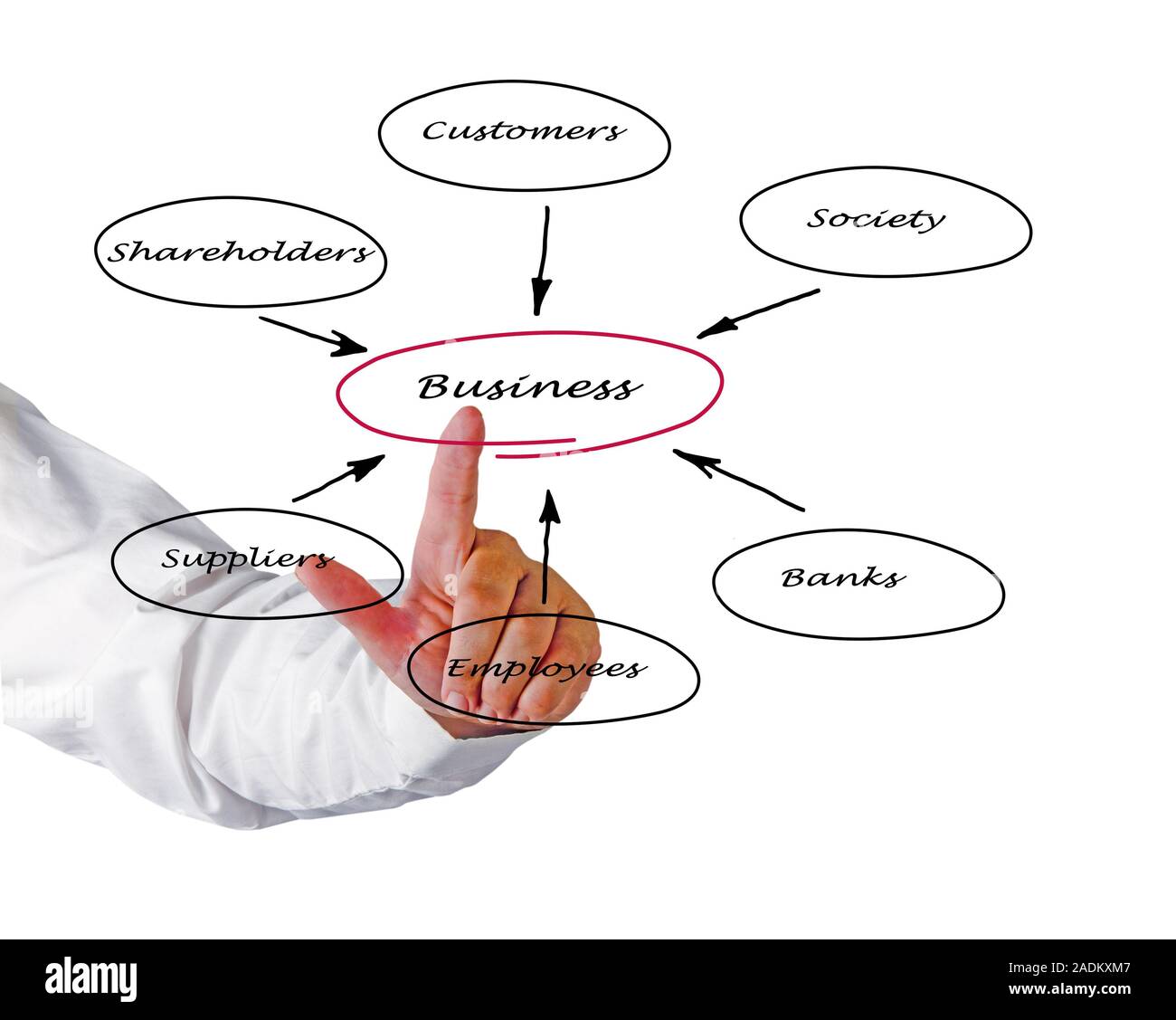 Diagram of relationship of business with stakeholders Stock Photo - Alamy
