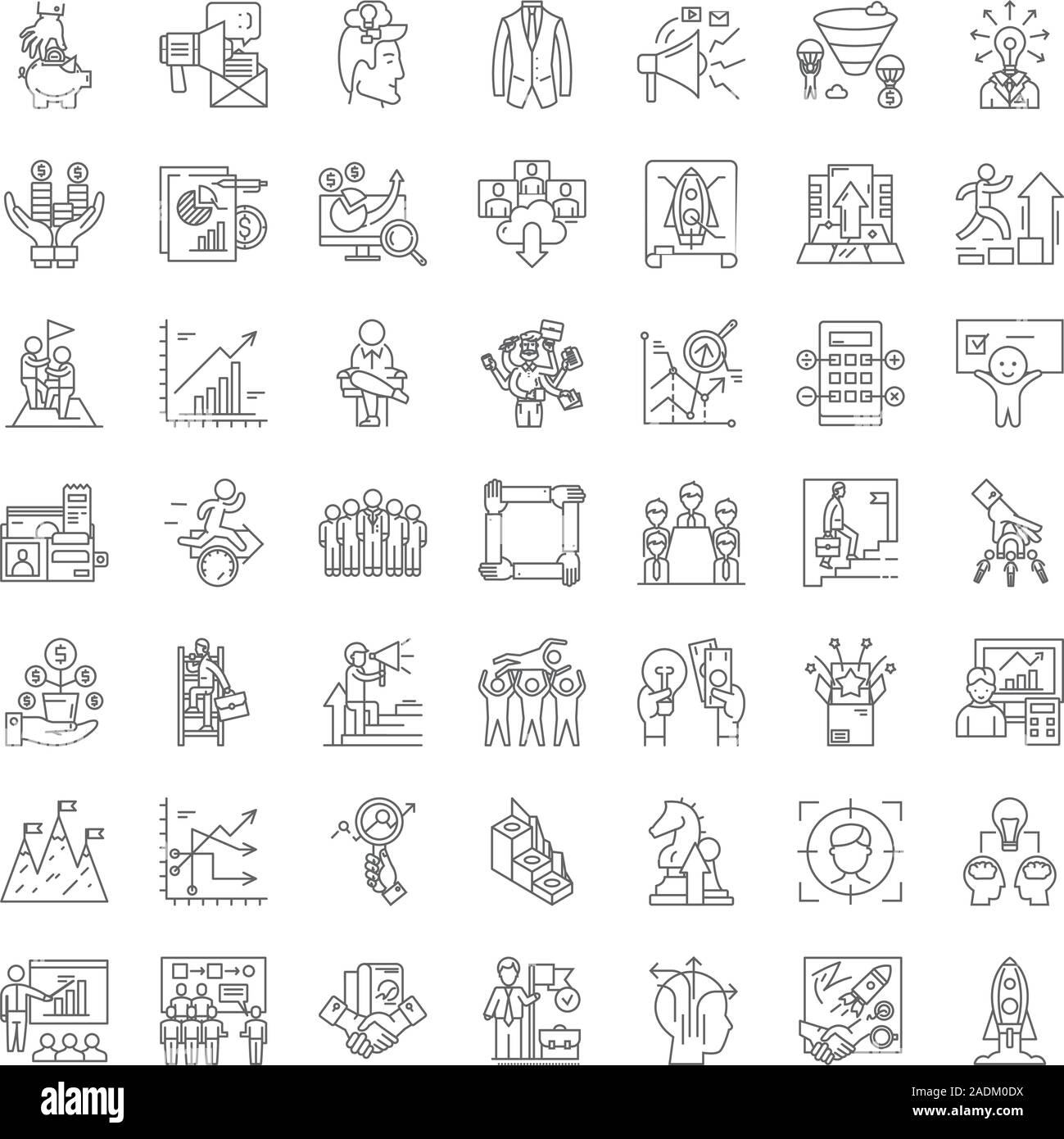 Startup management linear icons, signs, symbols vector line ...