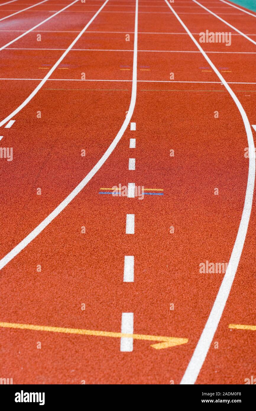 Athletics race track markings Stock Photo Alamy