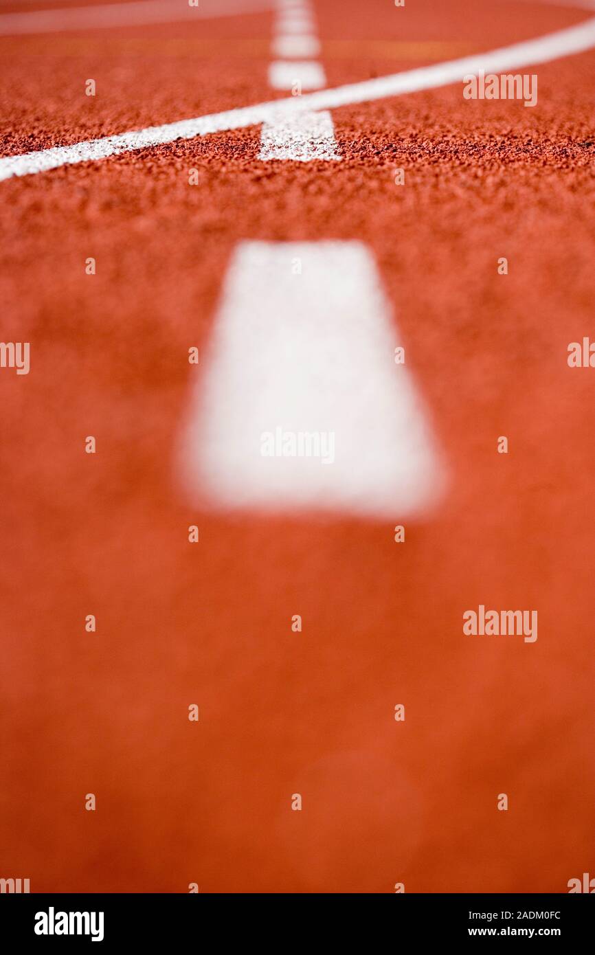Athletics race track markings Stock Photo Alamy