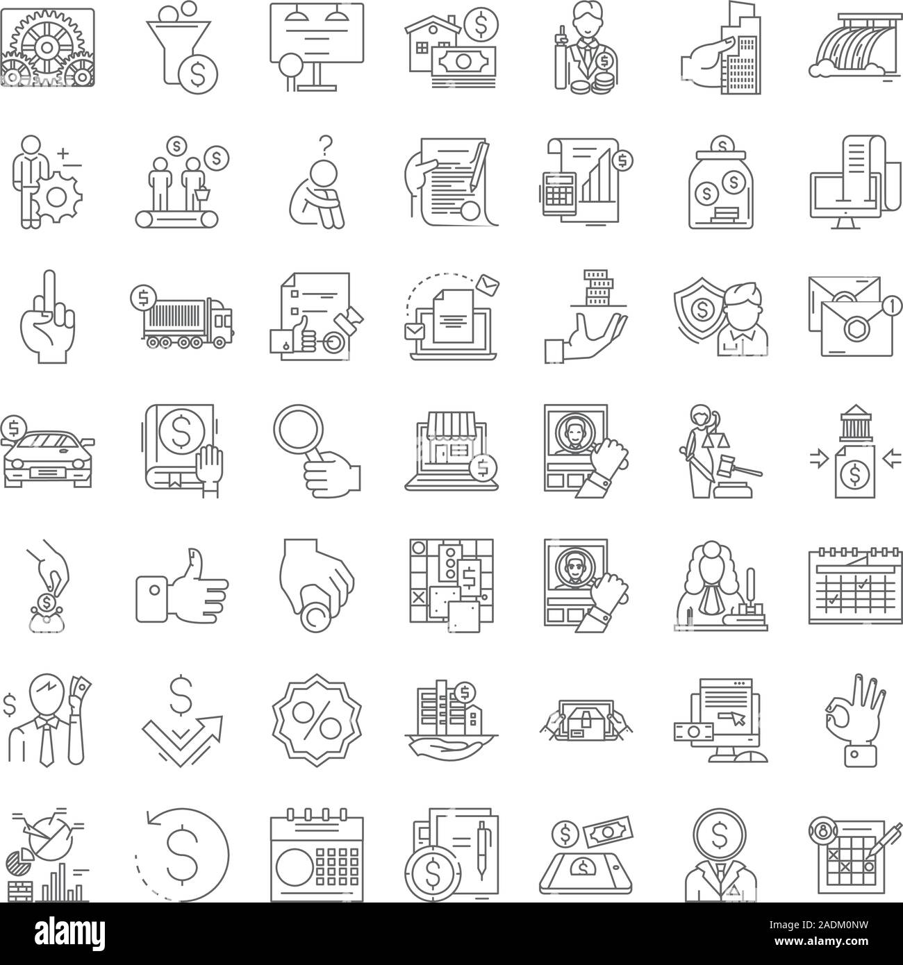 Taxation linear icons, signs, symbols vector line illustration set ...