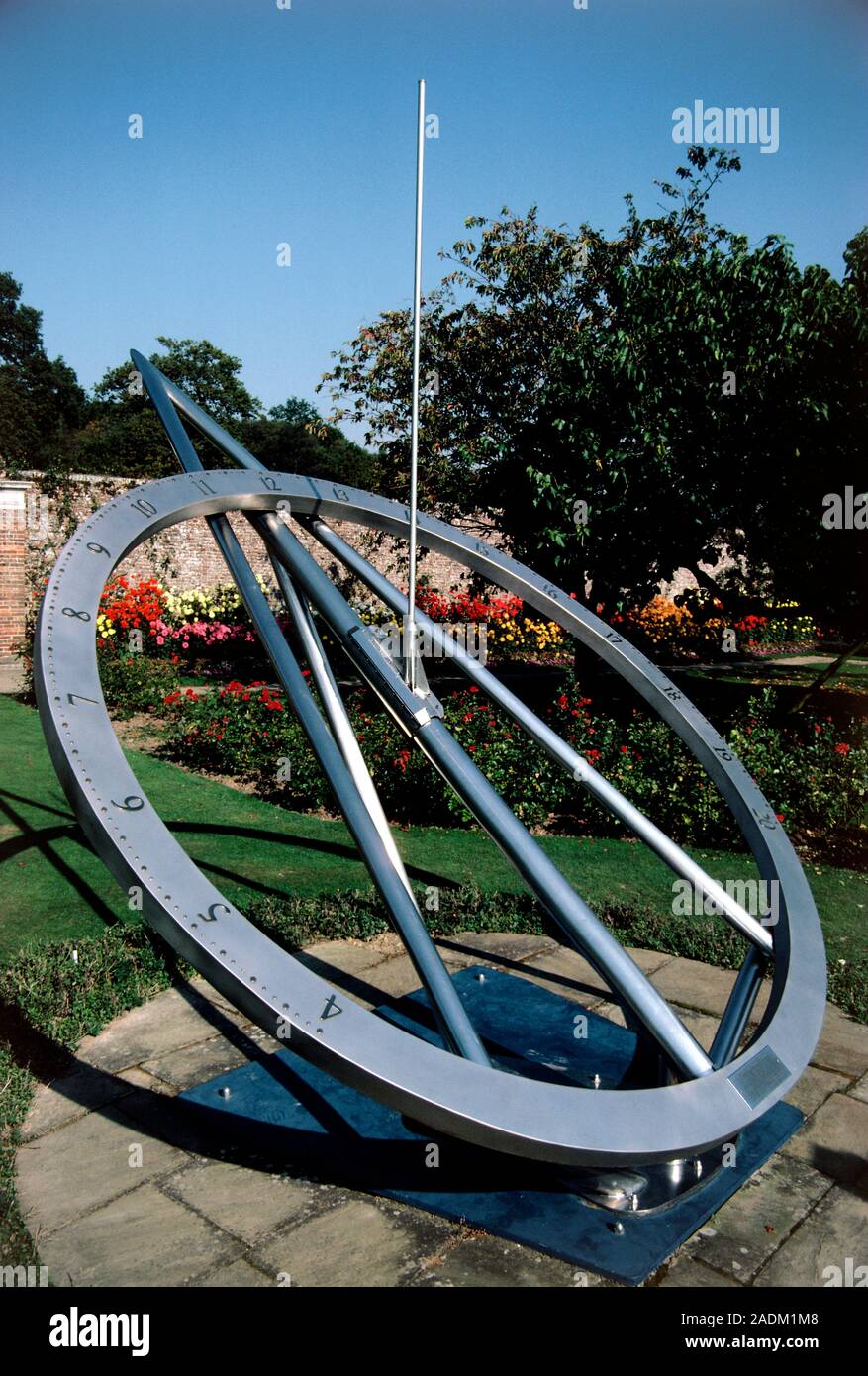 A modern sundial photographed in the grounds of the Royal Greenwich
