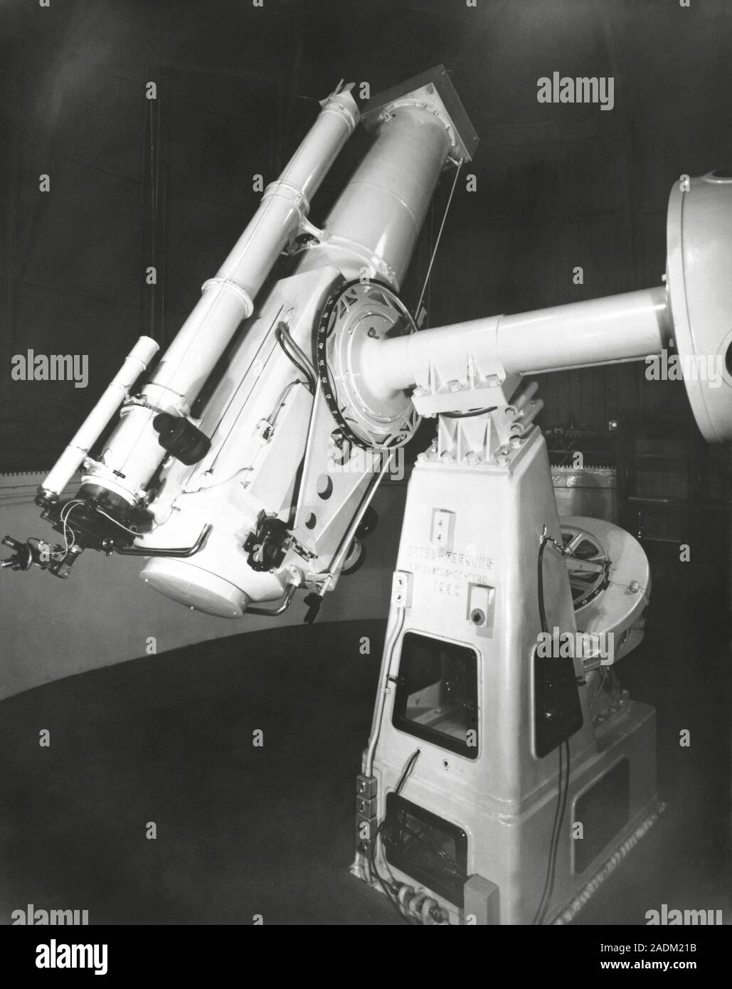 Schmidt telescope and spectrograph. The apparatus seen here is used to