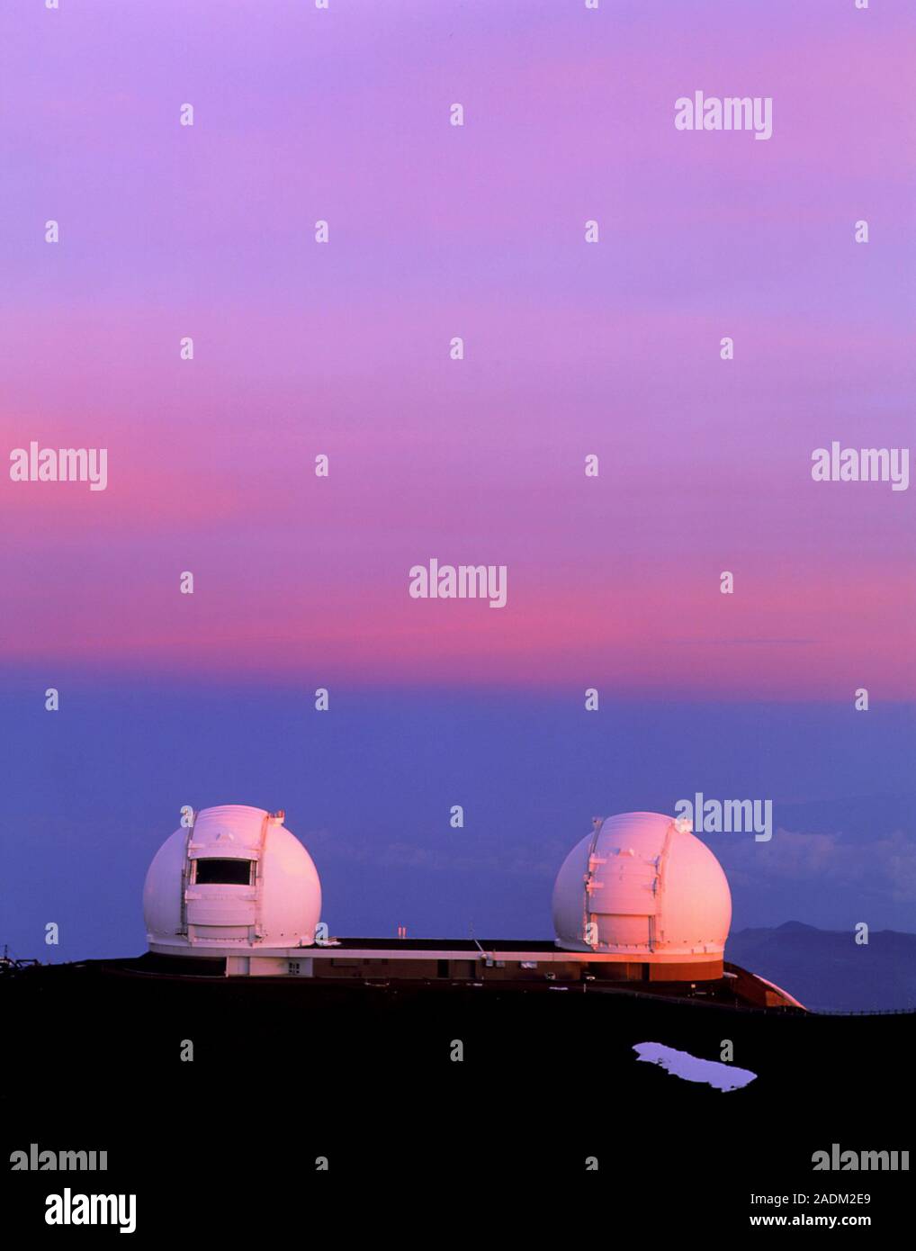 Keck observatories. Domes of the Keck I (at left) and Keck II optical