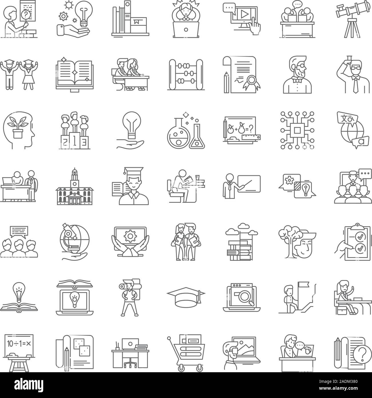 University linear icons, signs, symbols vector line illustration set ...