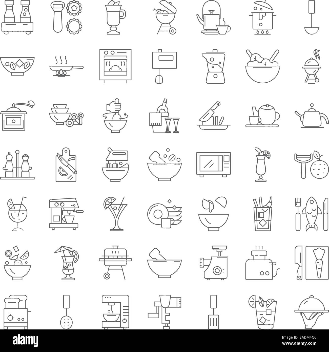 Utencils linear icons, signs, symbols vector line illustration set ...
