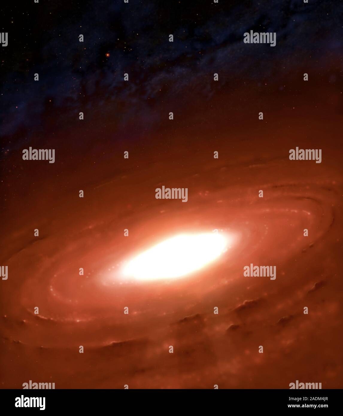 Solar system formation. Artwork of the early solar system being formed ...