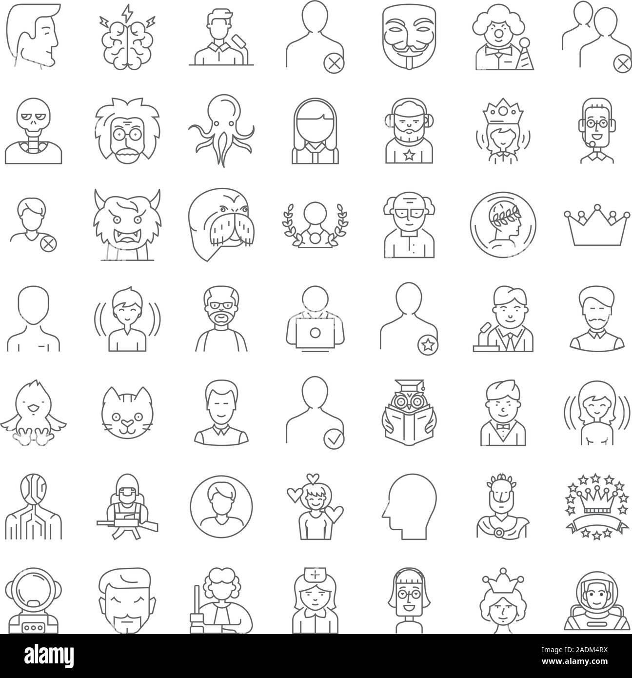 User linear icons, signs, symbols vector line illustration set Stock ...