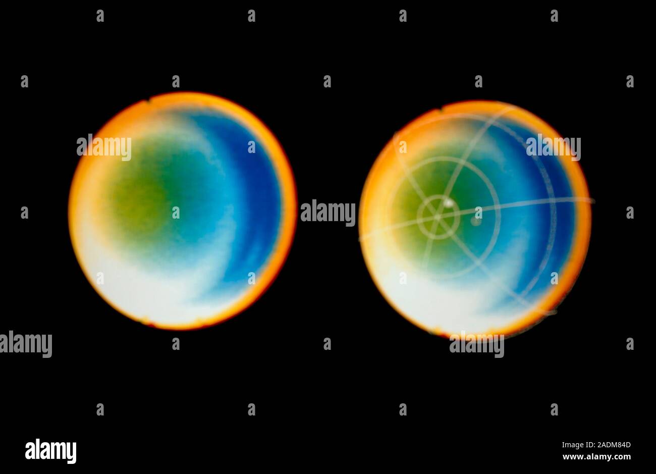 Pair of Voyager 2 images of Uranus taken in January, 1986. The images ...