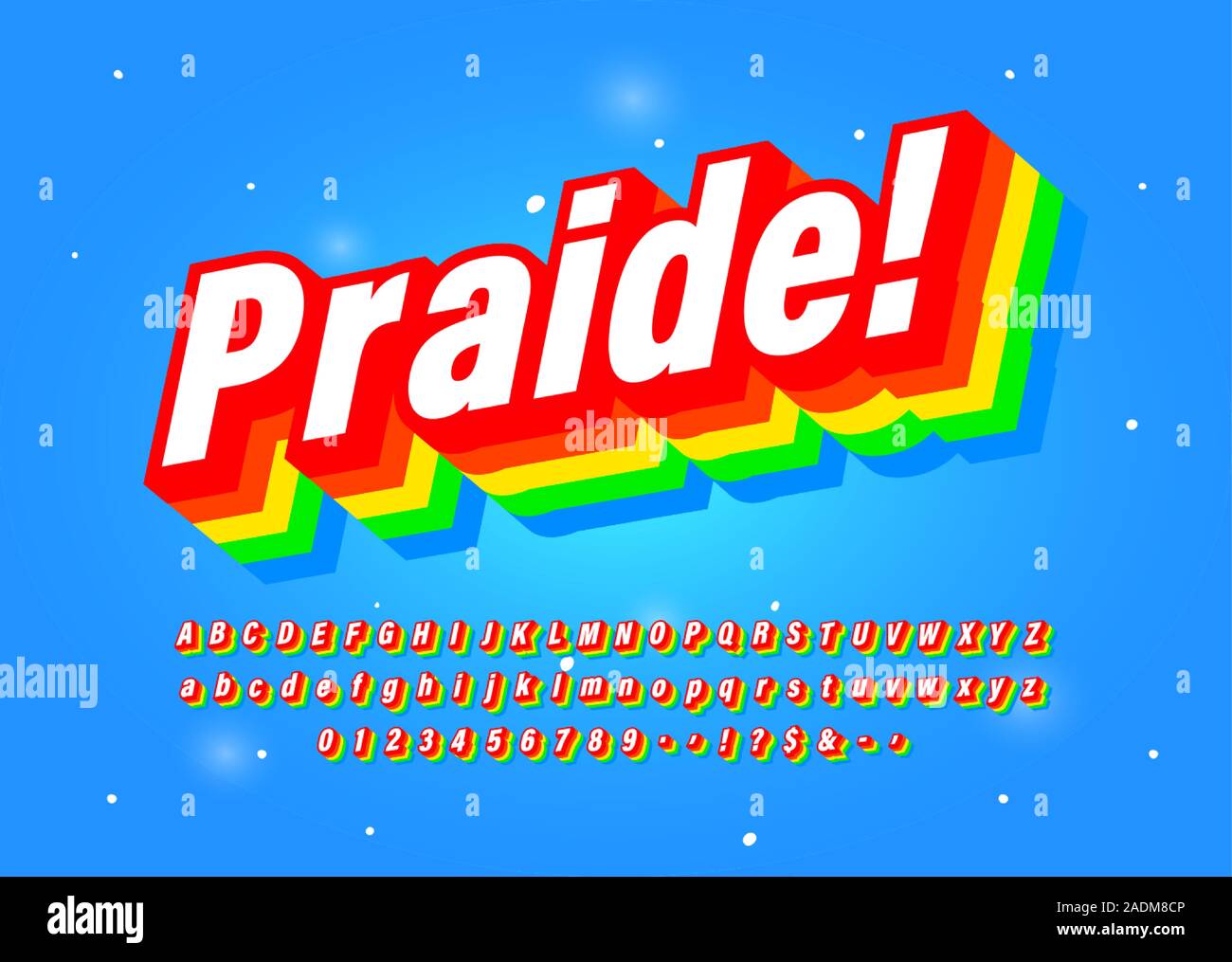 Rainbow font hi-res stock photography and images - Alamy